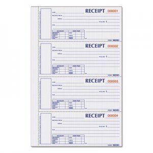 Rediform REDS1657NCL Hardcover Numbered Money Receipt Book, 2 3/4 x 6 7/8, Three-Part, 200 Forms S1657N-CL