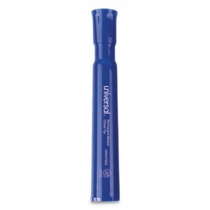 Universal UNV07053 Chisel Tip Permanent Marker, Broad, Blue, Dozen
