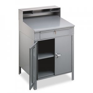 Tennsco TNNSR58MG Steel Cabinet Shop Desk, 34.5" x 29" x 53", Medium Gray
