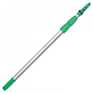 Unger UNGED550 Opti-Loc Aluminum Extension Pole, 18ft, Three Sections, Green/Silver