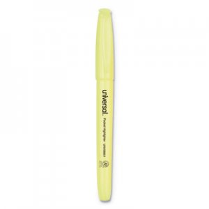 Universal UNV08851 Pocket Highlighters, Chisel Tip, Fluorescent Yellow, Dozen
