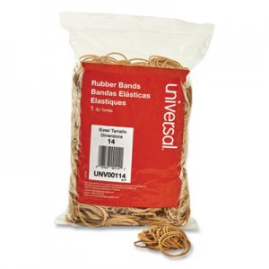 Universal UNV00114 Rubber Bands, Size 14, 0.04" Gauge, Beige, 1 lb Box, 2,200/Pack