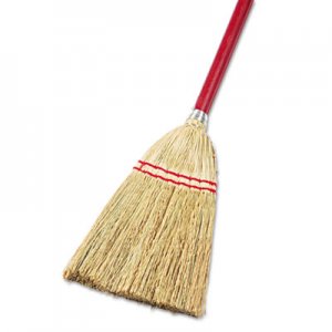 Boardwalk BWK951TEA Lobby/Toy Broom, Corn Fiber Bristles, 39" Wood Handle, Red/Yellow