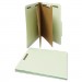 Universal UNV10273 Six--Section Pressboard Classification Folders, 2 Dividers, Letter Size, Gray-Green, 10/Box