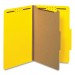 Universal UNV10214 Bright Colored Pressboard Classification Folders, 1 Divider, Legal Size, Yellow, 10/Box