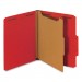 Universal UNV10203 Bright Colored Pressboard Classification Folders, 1 Divider, Letter Size, Ruby Red, 10/Box