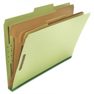 Universal UNV10296 Eight-Section Pressboard Classification Folders, 3 Dividers, Legal Size, Green, 10/Box