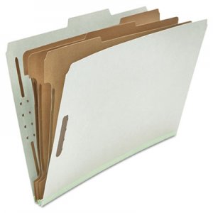 Universal UNV10297 Eight-Section Pressboard Classification Folders, 3 Dividers, Legal Size, Gray, 10/Box