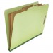 Universal UNV10281 Six--Section Pressboard Classification Folders, 2 Dividers, Legal Size, Green, 10/Box