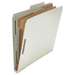 Universal UNV10272 Six--Section Pressboard Classification Folders, 2 Dividers, Letter Size, Gray, 10/Box