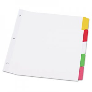 Universal UNV20816 Deluxe Write-On/Erasable Tab Index, 5-Tab, 11 x 8.5, White, 1 Set