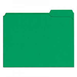 Universal UNV16162 Reinforced Top-Tab File Folders, 1/3-Cut Tabs, Letter Size, Green, 100/Box