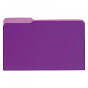 Universal UNV15305 Interior File Folders, 1/3-Cut Tabs, Legal Size, Violet, 100/Box