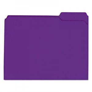 Universal UNV16165 Reinforced Top-Tab File Folders, 1/3-Cut Tabs, Letter Size, Violet, 100/Box
