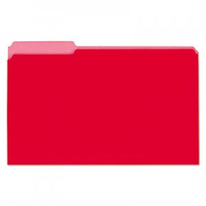 Universal UNV15303 Interior File Folders, 1/3-Cut Tabs, Legal Size, Red, 100/Box