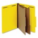 Universal UNV10304 Bright Colored Pressboard Classification Folders, 2 Dividers, Letter Size, Yellow, 10/Box