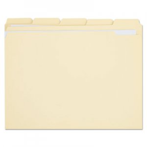 Universal UNV16115 Double-Ply Top Tab Manila File Folders, 1/5-Cut Tabs, Letter Size, 100/Box