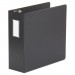 Universal UNV20706 Deluxe Non-View D-Ring Binder with Label Holder, 3 Rings, 4" Capacity, 11 x 8.5, Black