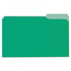 Universal UNV10522 Deluxe Colored Top Tab File Folders, 1/3-Cut Tabs, Legal Size, Bright Green/Light Green, 100/Box