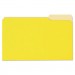 Universal UNV10524 Deluxe Colored Top Tab File Folders, 1/3-Cut Tabs, Legal Size, Yellowith Light Yellow, 100/Box
