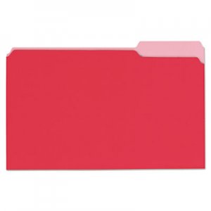 Universal UNV10523 Deluxe Colored Top Tab File Folders, 1/3-Cut Tabs, Legal Size, Red/Light Red, 100/Box