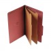 Universal UNV10280 Six--Section Pressboard Classification Folders, 2 Dividers, Legal Size, Red, 10/Box