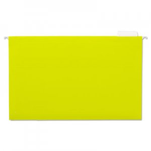 Universal UNV14219 Deluxe Bright Color Hanging File Folders, Legal Size, 1/5-Cut Tab, Yellow, 25/Box