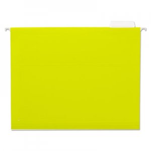 Universal UNV14119 Deluxe Bright Color Hanging File Folders, Letter Size, 1/5-Cut Tab, Yellow, 25/Box