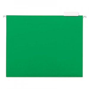 Universal UNV14117 Deluxe Bright Color Hanging File Folders, Letter Size, 1/5-Cut Tab, Bright Green, 25/Box