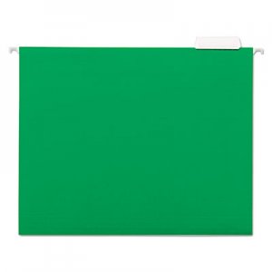 Universal UNV14117 Deluxe Bright Color Hanging File Folders, Letter Size, 1/5-Cut Tab, Bright Green, 25/Box