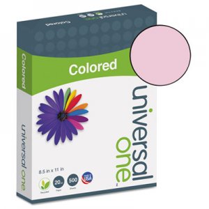 Universal UNV11204 Deluxe Colored Paper, 20lb, 8.5 x 11, Pink, 500/Ream