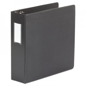 Universal UNV20791 Deluxe Non-View D-Ring Binder with Label Holder, 3 Rings, 3" Capacity, 11 x 8.5, Black