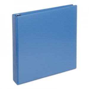 Universal UNV20723 Deluxe Round Ring View Binder, 3 Rings, 1.5" Capacity, 11 x 8.5, Light Blue
