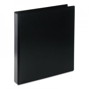 Universal UNV20711 Deluxe Round Ring View Binder, 3 Rings, 1" Capacity, 11 x 8.5, Black