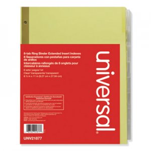 Universal UNV21877 Deluxe Extended Insertable Tab Indexes, 8-Tab, 11 x 8.5, Buff, 6 Sets