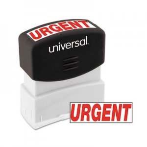 Universal UNV10070 Message Stamp, URGENT, Pre-Inked One-Color, Red