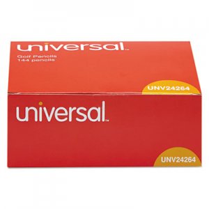 Universal UNV24264 Golf and Pew Pencil, HB (#2), Black Lead, Yellow Barrel, 144/Box