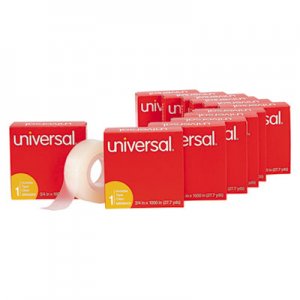 Universal UNV83412 Invisible Tape, 1" Core, 0.75" x 83.33 ft, Clear, 12/Pack