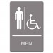 Headline Sign USS4815 ADA Sign, Men Restroom Wheelchair Accessible Symbol, Molded Plastic, 6 x 9, Gray