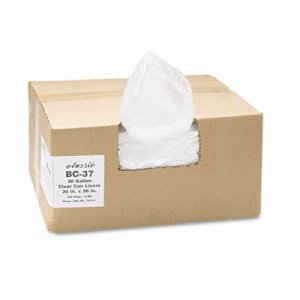 Classic Clear 303618C Clear Low-Density Can Liners, 30 gal, .6 mil, 30 x 36, Clear, 250/Carton WBI303618C