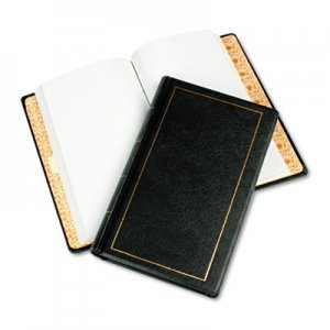 Wilson Jones WLJ039531 Looseleaf Minute Book, Black Leather-Like Cover, 250 Unruled Pages, 8 1/2 x 14 0395-31