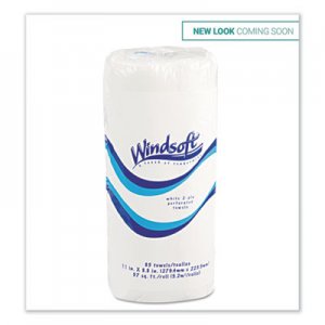 Windsoft WIN122085CTB Kitchen Roll Towels, 2 Ply, 11 x 8.5, White, 85/Roll, 30 Rolls/Carton