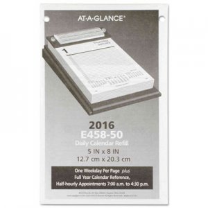 At-A-Glance AAGE45850 Pad Style Desk Calendar Refill, 5 x 8, 2016 E458-50