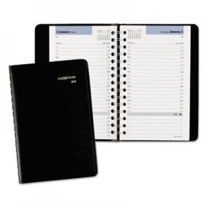 DayMinder AAGG10000 Daily Appointment Book, 4 7/8 x 8, Black, 2016 G100-00