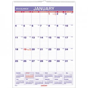 At-A-Glance AAGPM128 Monthly Wall Calendar with Ruled Daily Blocks, 8 x 11, White, 2017 PM1-28