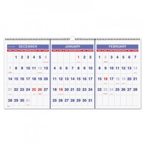 At-A-Glance AAGPM1428 Horizontal-Format Three-Month Reference Wall Calendar, 23 1/2 x 12, 2015-2017 PM14-28