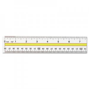 Westcott 10580 Acrylic Data Highlight Reading Ruler With Tinted Guide, 15" Clear ACM10580