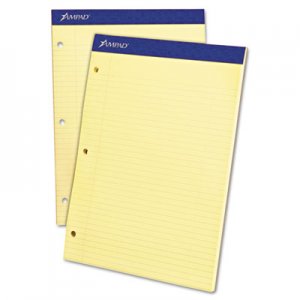Ampad TOP20223 Double Sheets Pad, College/Medium, 8 1/2 x 11 3/4, Canary, 100 Sheets 20-223