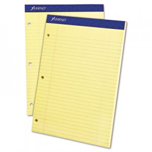 Ampad TOP20243 Double Sheets Pad, Legal/Wide, 8 1/2 x 11 3/4, Canary, 100 Sheets 20-243