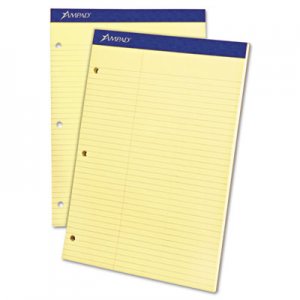 Ampad TOP20245 Double Sheets Pad, Law Rule, 8 1/2 x 11 3/4, Canary, 100 Sheets 20-245